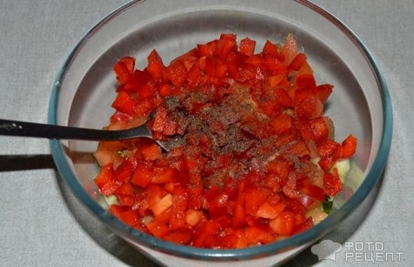 Рецепт: Овощной салат "Славянский" - лёгкий и вкусный Рецепт: Овощной салат "Славянский" - лёгкий и вкусный