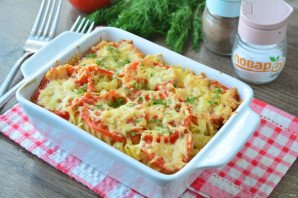 Запеканка из макарон с помидорами и сыром Запеканка из макарон с помидорами и сыром