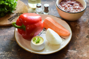 Болгарский перец фаршированный куриной печенью Болгарский перец фаршированный куриной печенью