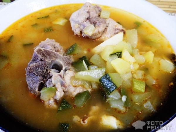 Рецепт: Суп из кабачка - Легкий супчик на мясном бульоне Рецепт: Суп из кабачка - Легкий супчик на мясном бульоне