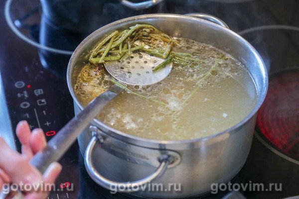 Рассольник с мясом и свежими огурцами Рассольник с мясом и свежими огурцами