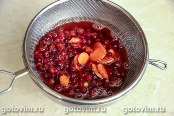 Морс из клюквы с имбирем
