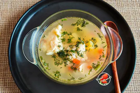 Суп с индейкой и сырными клёцками Суп с индейкой и сырными клёцками