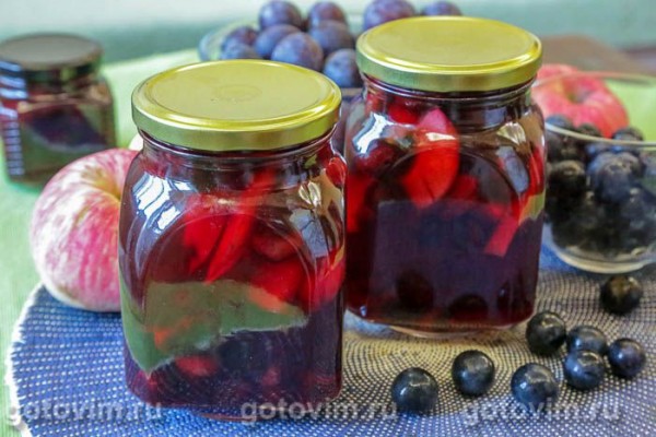 Компот из тёрна с яблоками на зиму (без стерилизации) Компот из тёрна с яблоками на зиму (без стерилизации)