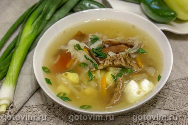 Щи с мясом и солеными грибами Щи с мясом и солеными грибами