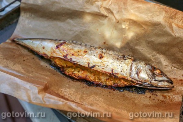 Фаршированная тыквой скумбрия, запеченная в пергаменте Фаршированная тыквой скумбрия, запеченная в пергаменте