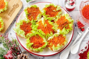Бутерброды с красной икрой на Новый Год Бутерброды с красной икрой на Новый Год